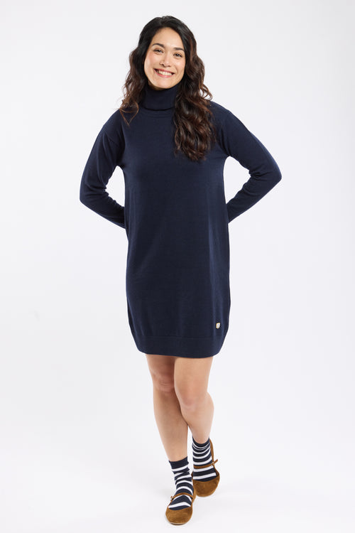 Heritage turtleneck dress - wool and cashmere - Armor-lux - 1