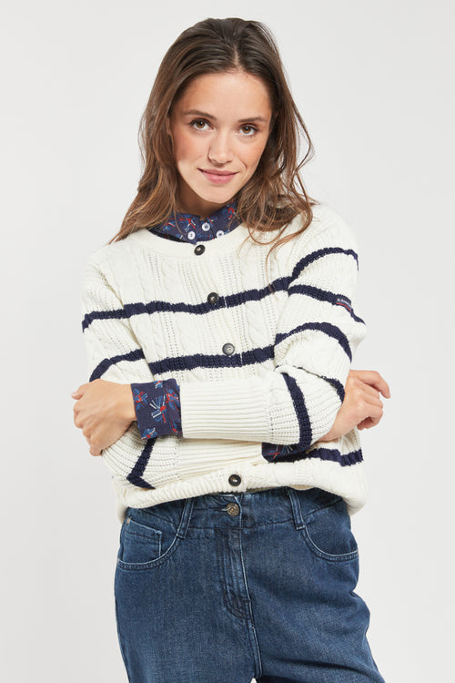 Gestreifte Strickjacke - Armor-lux - 1