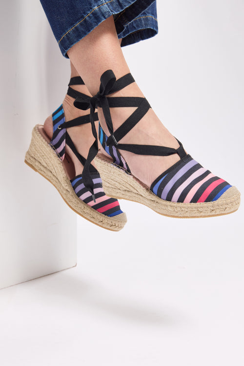 Gestreifte Keilpumps, Damen - Armor-lux - 1