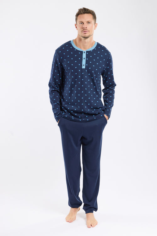 Pyjama jogging micromotifs - coton épais - Armor-lux - 1