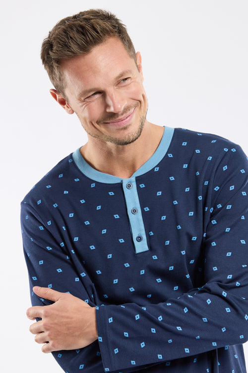 Micro-print jogger pyjamas – thick cotton - Armor-lux - 2