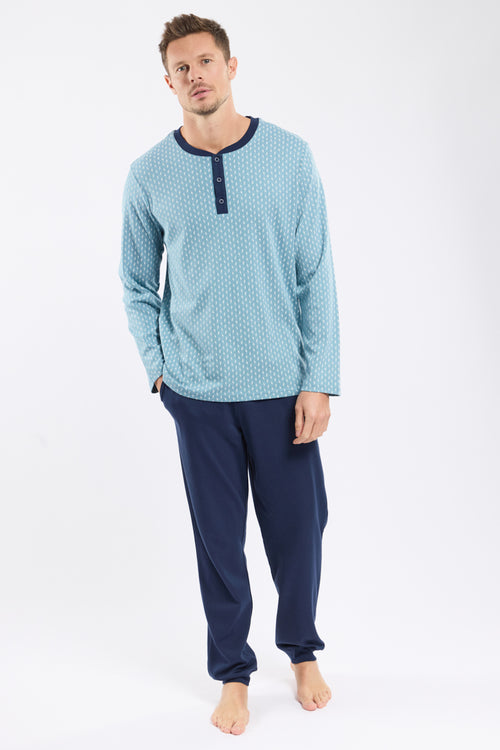 Pyjama jogging micromotifs - coton épais - Armor-lux - 1