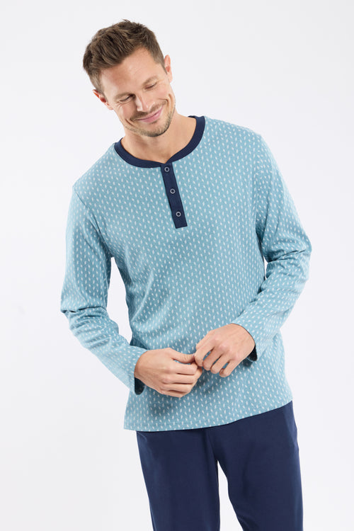 Pyjama jogging micromotifs - coton épais - Armor-lux - 2