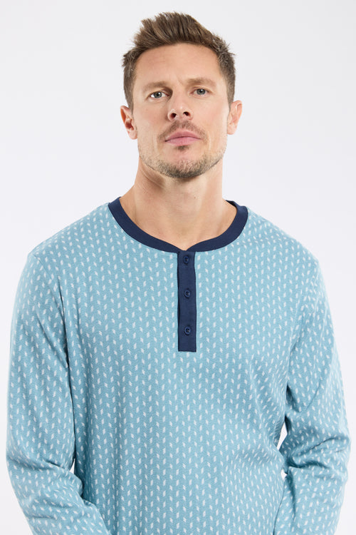 Micro-print jogger pyjamas – thick cotton - Armor-lux - 4