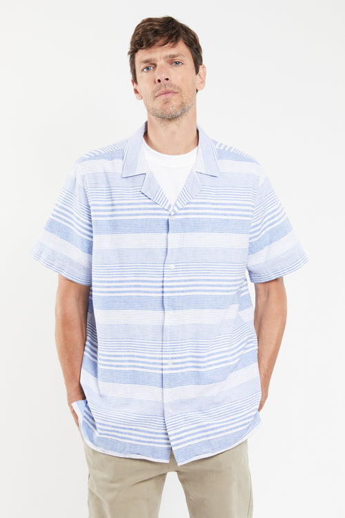 Short-sleeved shirt - cotton and linen - Armor-lux - 4