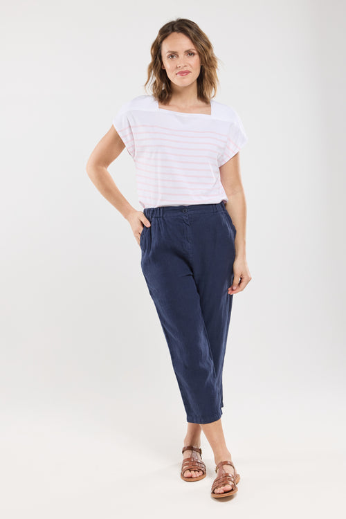 Capri trousers with elasticated waist - linen - Armor-lux - 2