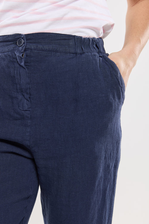 Capri trousers with elasticated waist - linen - Armor-lux - 3