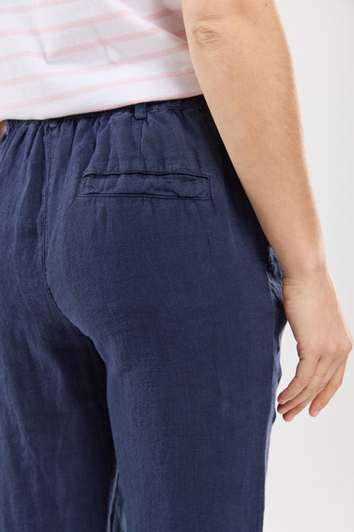 Caprihose mit elastischem Bund – Leinen - Armor-lux - 4