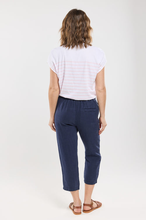 Capri trousers with elasticated waist - linen - Armor-lux - 5