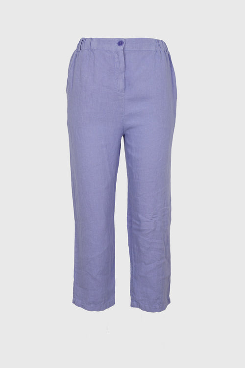 Capri trousers with elasticated waist - linen - Armor-lux - 1