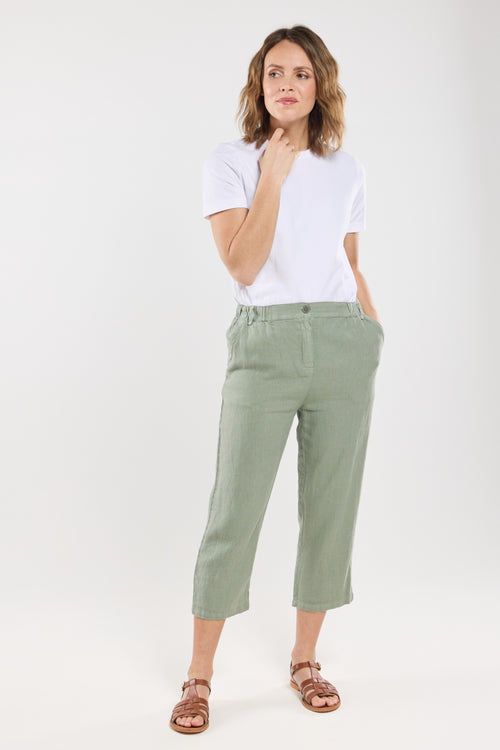 Capri trousers with elasticated waist - linen - Armor-lux - 2