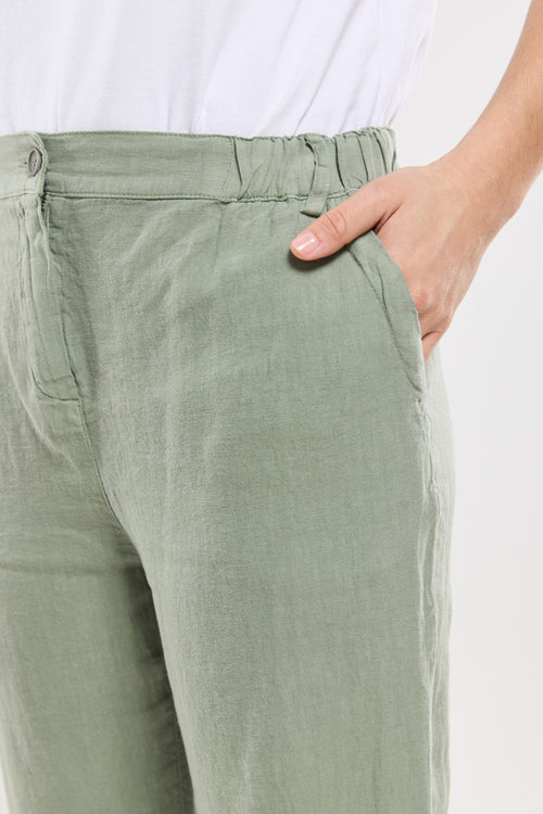 Capri trousers with elasticated waist - linen - Armor-lux - 3