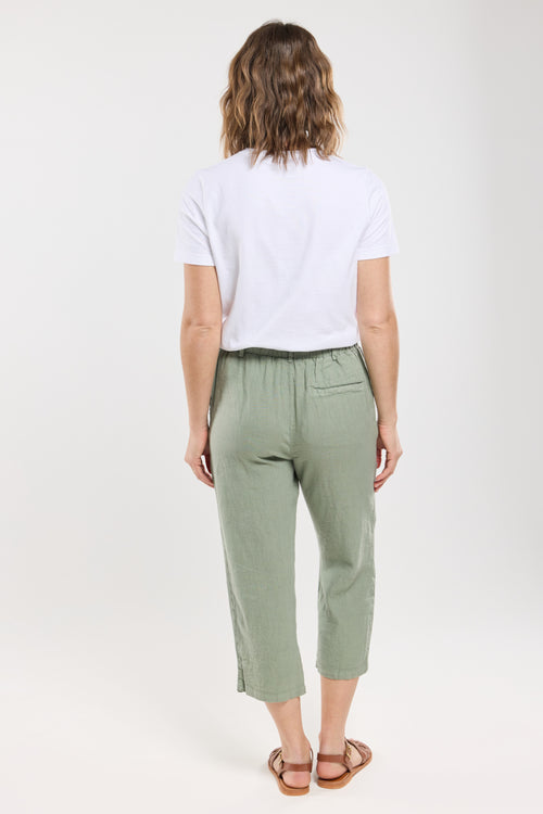 Capri trousers with elasticated waist - linen - Armor-lux - 5