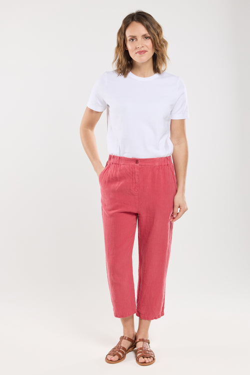 Capri trousers with elasticated waist - linen - Armor-lux - 1