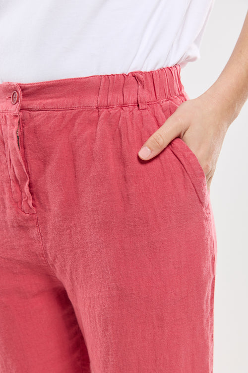 Capri trousers with elasticated waist - linen - Armor-lux - 4