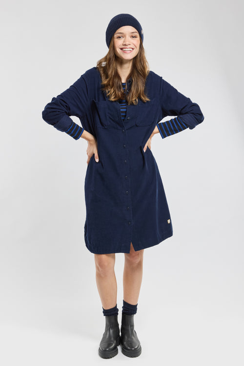 Hemdblusenkleid aus Samt – Baumwolle - Armor-lux - 3