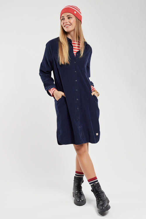 Hemdblusenkleid aus Samt – Baumwolle - Armor-lux - 5