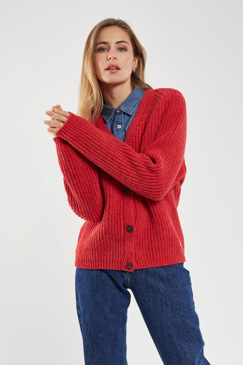 Ribbed cardigan - wool - Armor-lux - 1