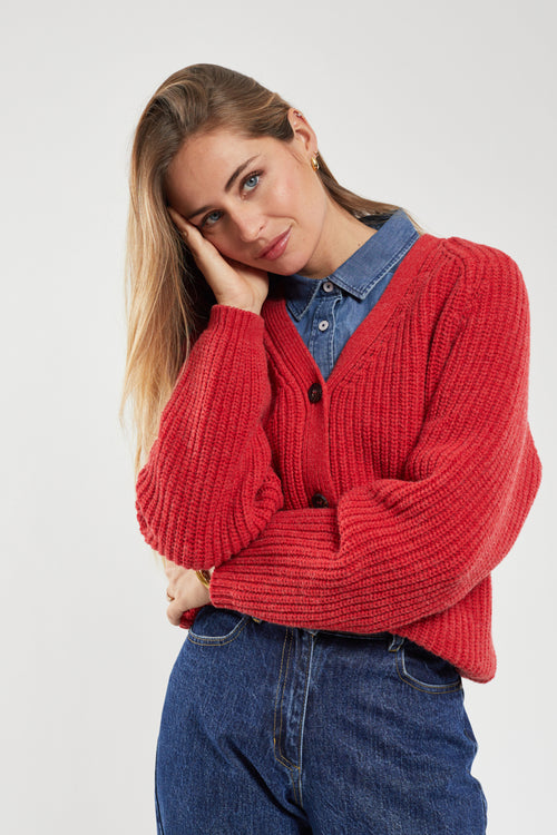 Ribbed cardigan - wool - Armor-lux - 4