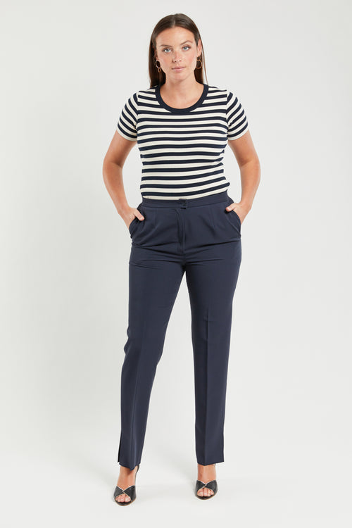 Fitted bi-stretch trousers with pleat - Armor-lux - 1