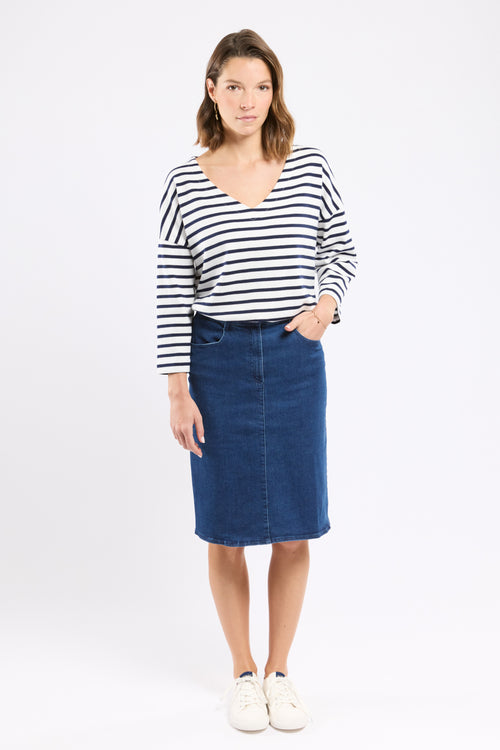 Squaw straight cut denim skirt - cotton - Armor-lux - 1