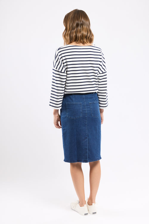 Squaw straight cut denim skirt - cotton - Armor-lux - 3