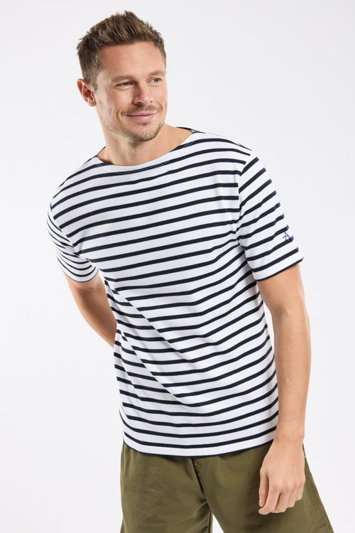 Short-sleeved striped shirt - rustic cotton - Armor-lux - 1
