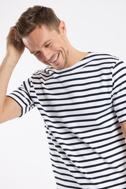 Short-sleeved striped shirt - rustic cotton - Armor-lux - 2