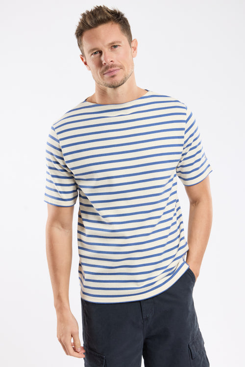 Short-sleeved striped shirt - rustic cotton - Armor-lux - 1
