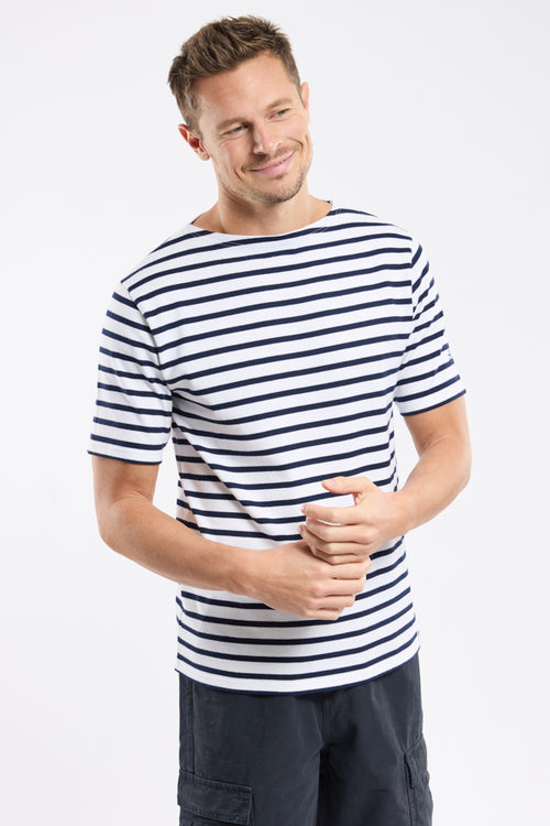 Short-sleeved striped shirt - rustic cotton - Armor-lux - 1