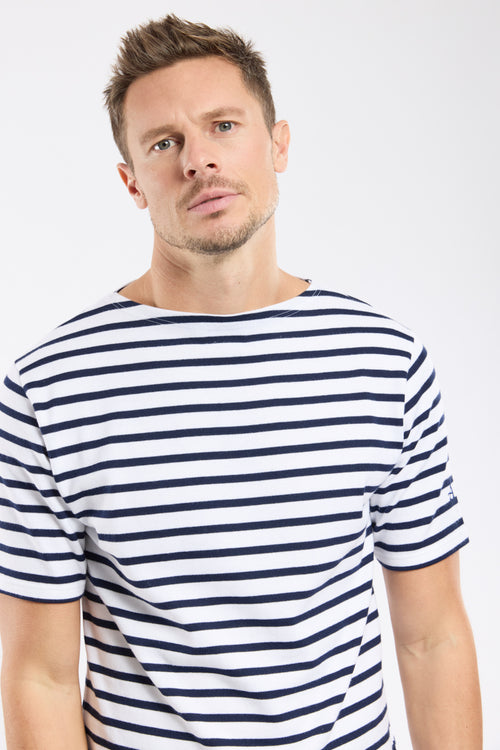 Short-sleeved striped shirt - rustic cotton - Armor-lux - 2