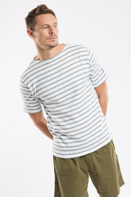 Short-sleeved striped shirt - rustic cotton - Armor-lux - 1