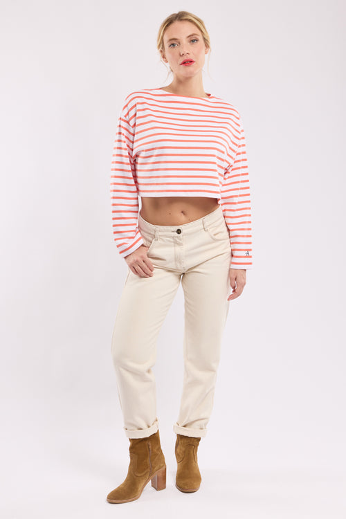Cropped Breton striped shirt - thick cotton - Armor-lux - 3