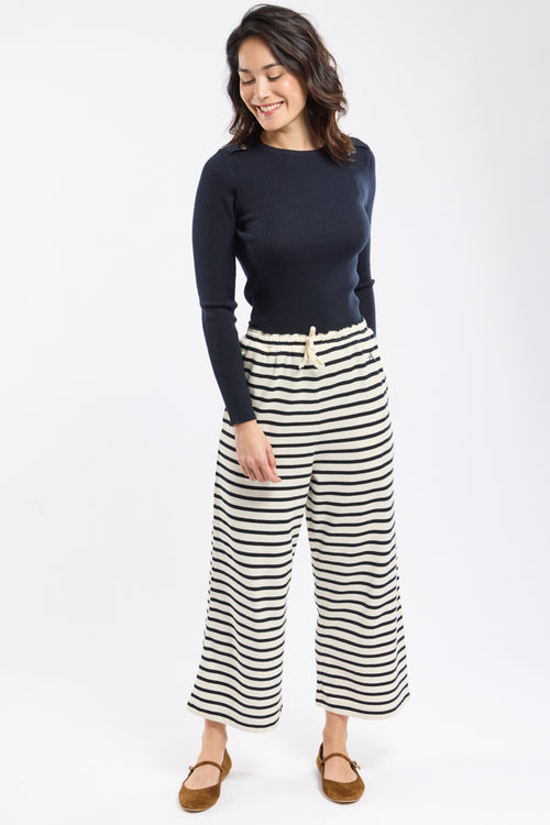 Pantalon large rayé - coton rustique - Armor-lux - 1