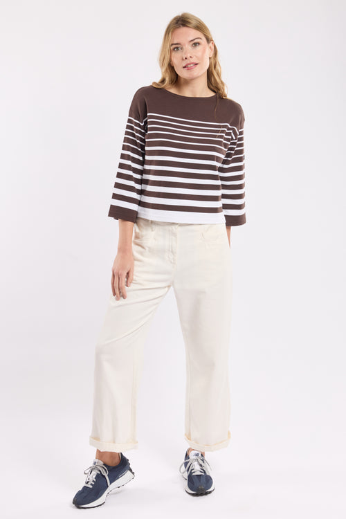 Breton striped shirt with 3/4-length sleeves – cotton - Armor-lux - 3