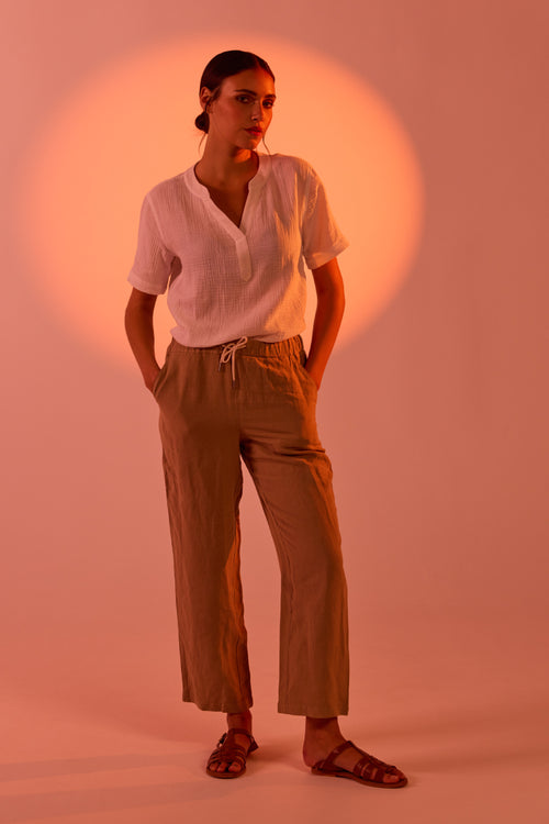 Wide-leg trousers - linen - Armor-lux - 1