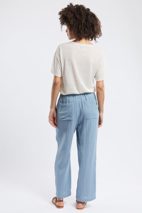 LAURINE wide-leg trousers - cotton gauze - Armor-lux - 2