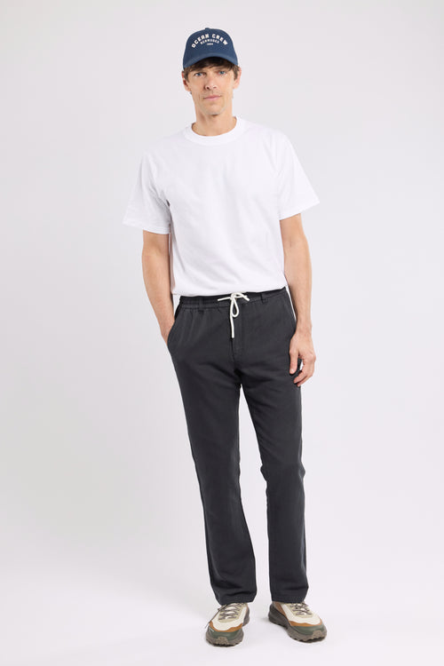 Pantalon taille élastique DOMINO - lin et coton - Armor-lux - 1