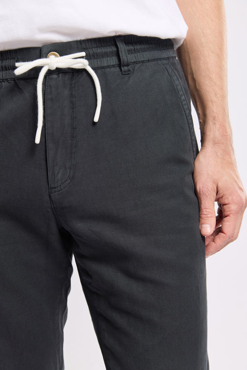 Pantalon taille élastique DOMINO - lin et coton - Armor-lux - 2
