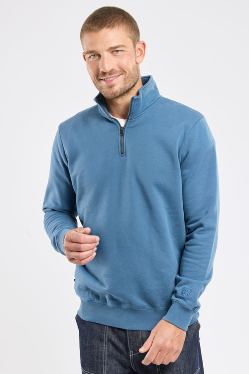 Sweatshirt mit Stehkragen und Reißverschluss TAKIN – Baumwolle - Armor-lux - 1