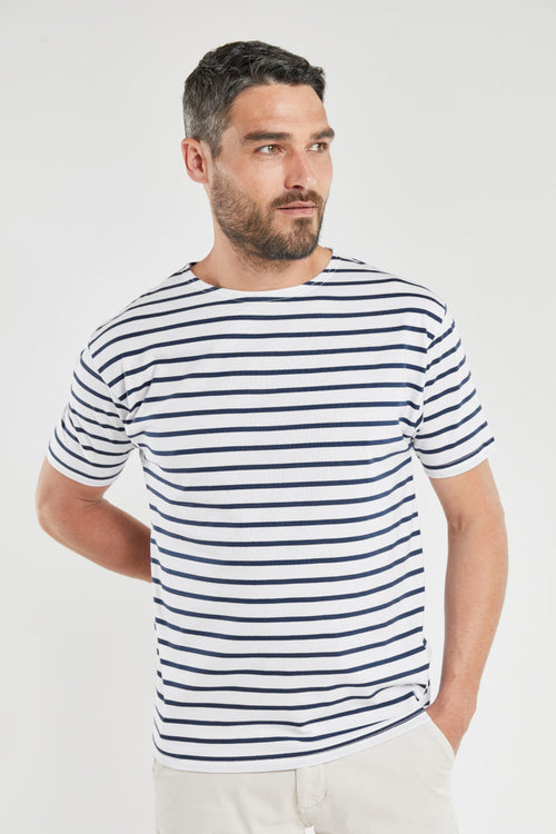 Short-sleeved striped top - lightweight cotton - Armor-lux - 1