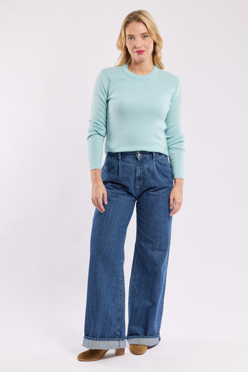 Plain navy jumper - wool - Armor-lux - 2