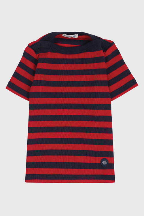 Kinder Kurzarm Shirt im Marine-Stil „Carantec - aus Baumwolle und Elasthan - Armor-lux - 1