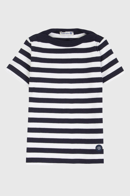Kinder Kurzarm Shirt im Marine-Stil „Carantec - aus Baumwolle und Elasthan - Armor-lux - 1