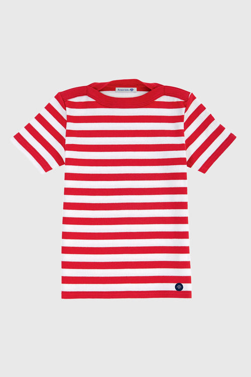 Kinder Kurzarm Shirt im Marine-Stil „Carantec - aus Baumwolle und Elasthan - Armor-lux - 1