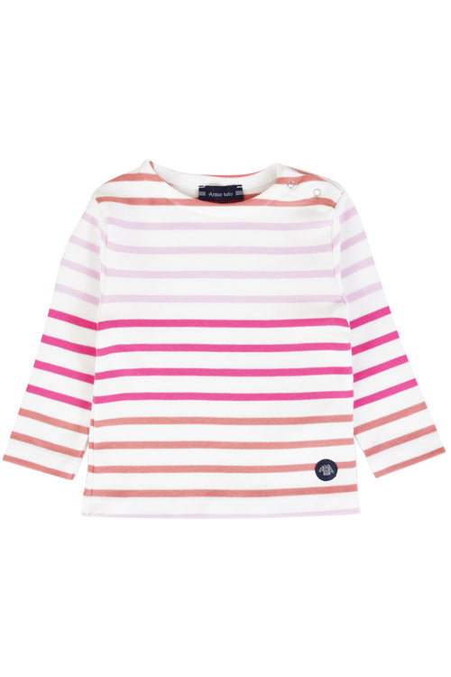 Baby three-colour Breton striped shirt - thick cotton - Armor-lux - 1