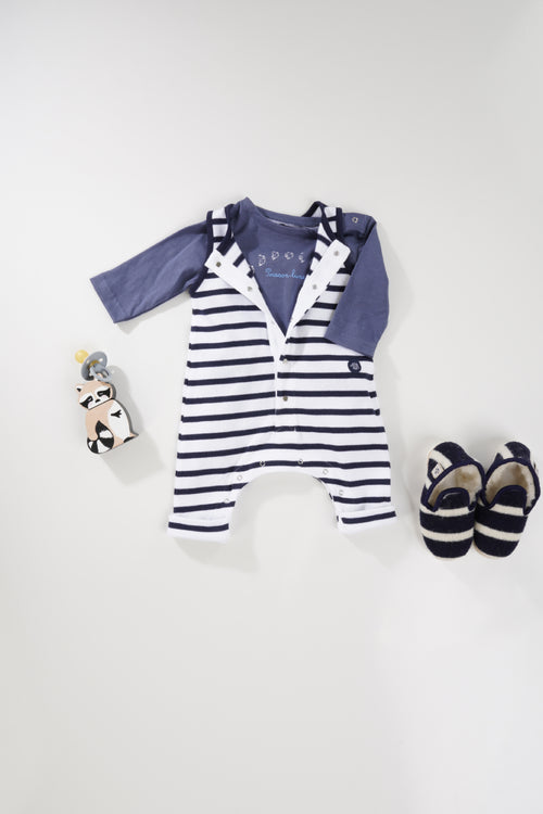 Baby striped jumpsuit — rustic cotton - Armor-lux - 2