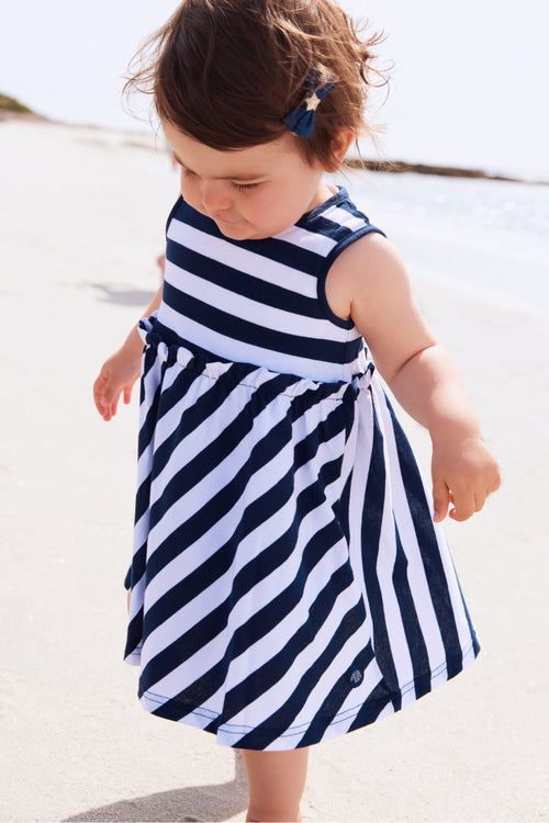 Baby striped dress — light cotton - Armor-lux - 1