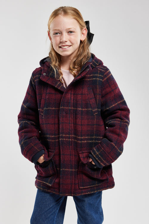Karierter Duffle-coat  mit Reißverschluss Kids – Wolltuch - Armor-lux - 1
