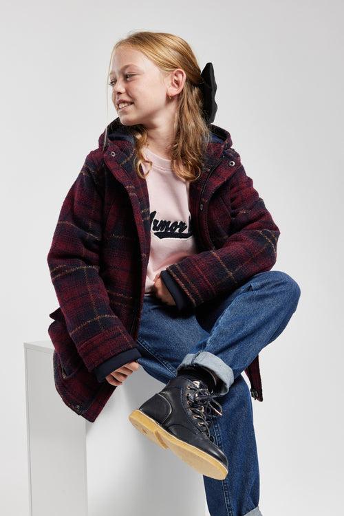 Karierter Duffle-coat  mit Reißverschluss Kids – Wolltuch - Armor-lux - 4